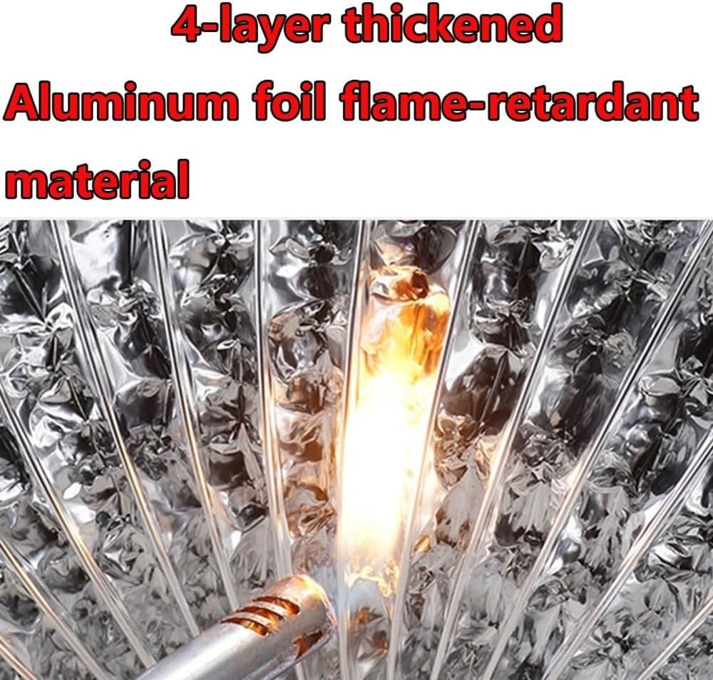Air Aluminum Duct Dryer Vent Hose 6" 8" 10" 12" Flexible Non-Insulated Duct Tube HVAC Exhaust Pipe Four-Layer Protection(L 3m(9.8ft),300mm(12"))