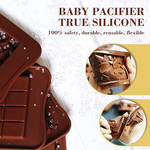 Miniatura 3 de Moldes de barra de caramelo de chocolate, juego de 295 piezas de silicona con raspador más suave, 150 bolsas de celofán y 140 calcomanías de