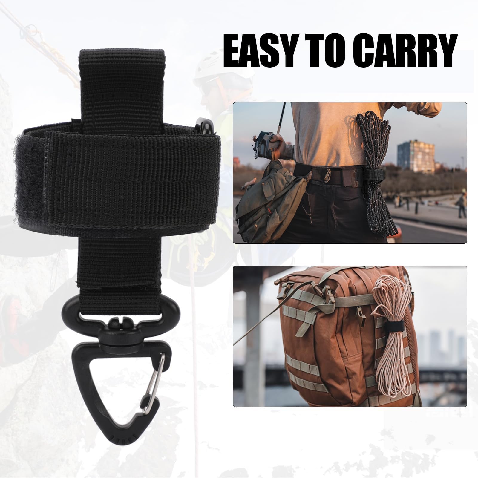 2 Piezas Unidades de Soporte para Guantes, Pinza Multiusos para Guantes de Trabajo, Cinturón Policial, Portaguantes Cinturon, para Jardines, Obras de Construcción (Negro)