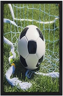 Wood Picture Frame Hanging Paintings for Wall Or Tabletop Mount Tabletop/Wall Mount Display Cool Soccer Ball Print Wall Art Decor