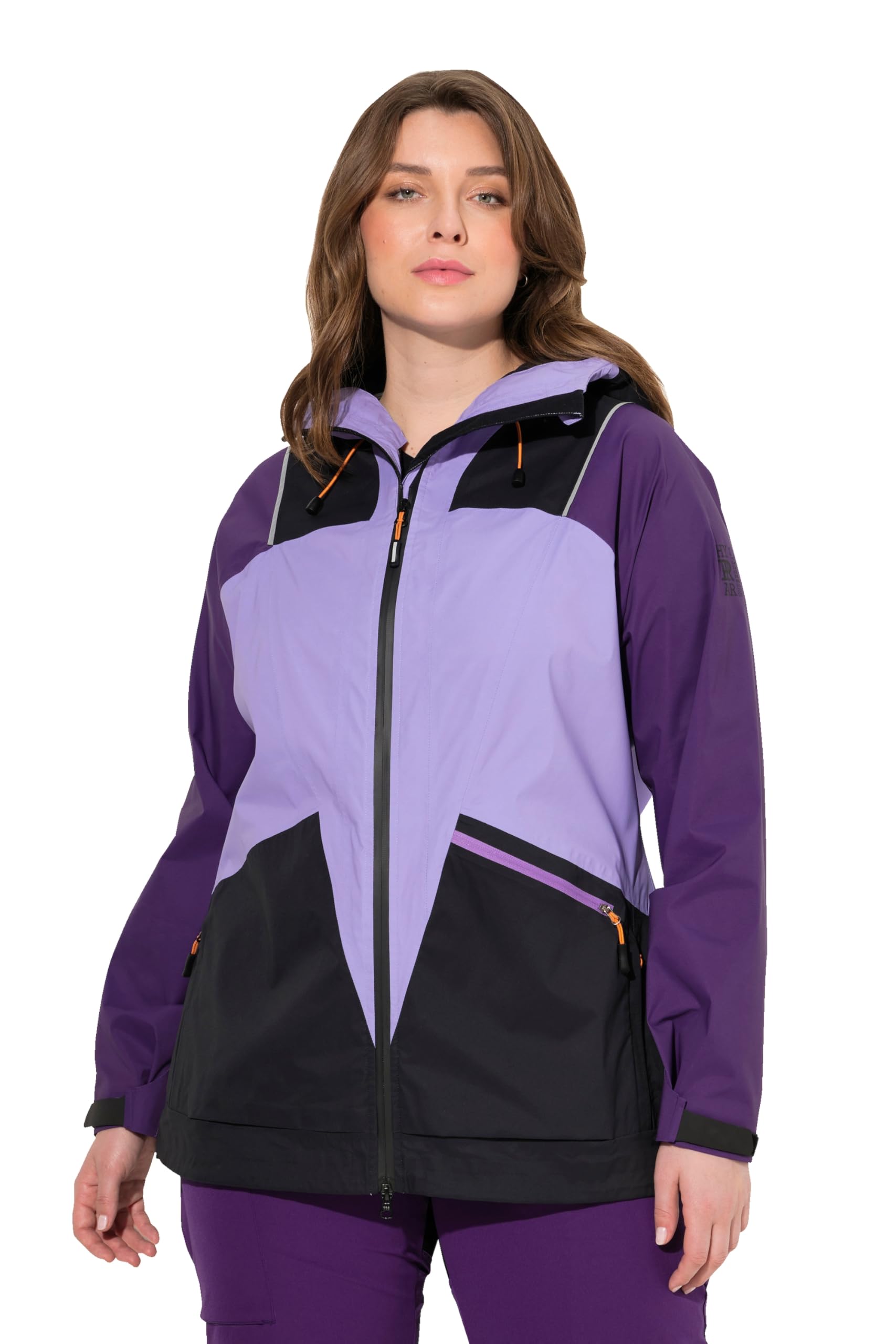 Ulla Popken Damen große Größen Übergrößen Plus Size Performance-Jacke, Innenjacke, wasserdicht, Klettriegel 830557