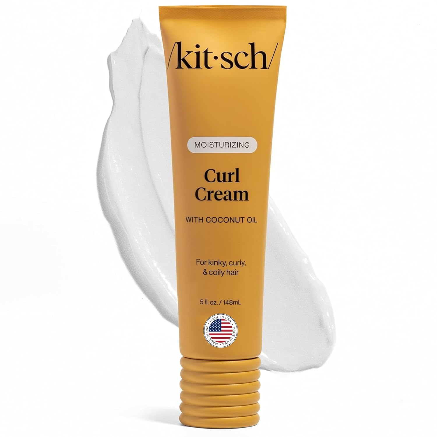 Kitsch Moisturizing Curl Cream: Lightweight Frizz Control for Curly Wavy Hair – Defines Curls, Hydrates & Shines for Men Women