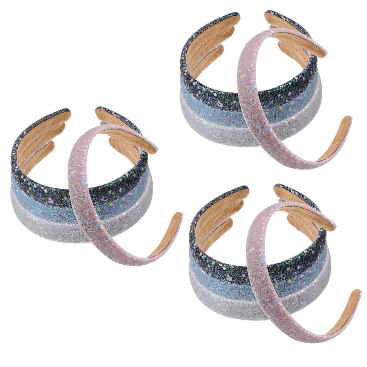 minkissy 12stücke Glitzerndes Haarband Für Mädchen Teiliges Mit Pailletten Ab-farben Funkelndes Stirnband Für Partys Bühnenauftritte Und Alltag