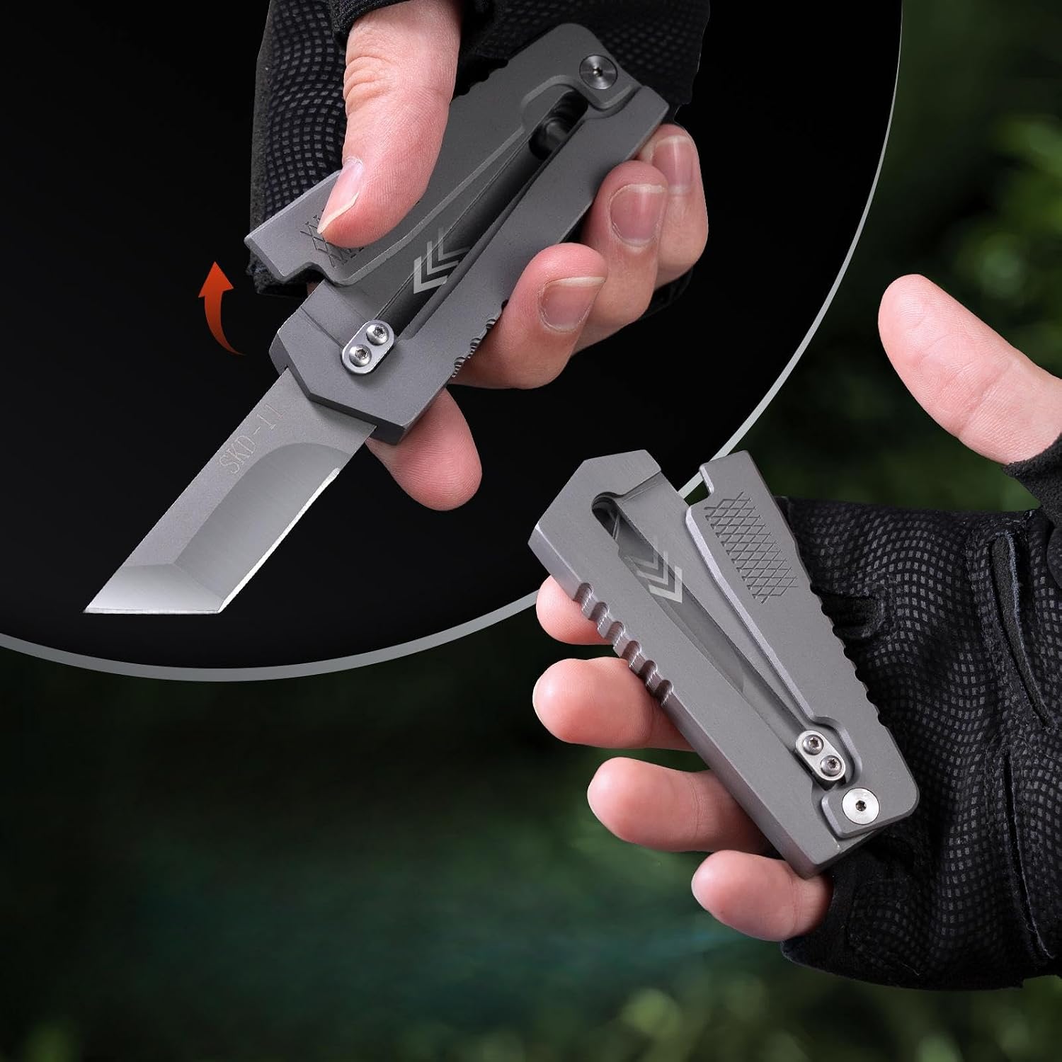 XXV Small Pocket Knife for Men, Folding Knife with Belt Clip, 2.36″ D2 Steel Blade Pocket Knife Multitool, Camping Knives EDC Pocket Knives for Outdoor