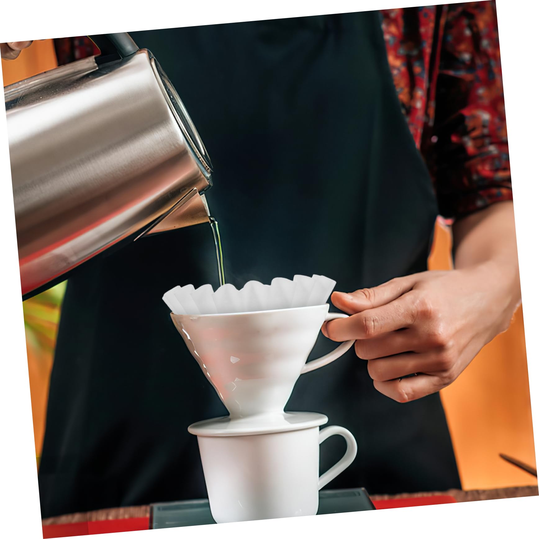 HOMOCONO Lot De 100 Feuilles Filtrantes Rondes De Qualité