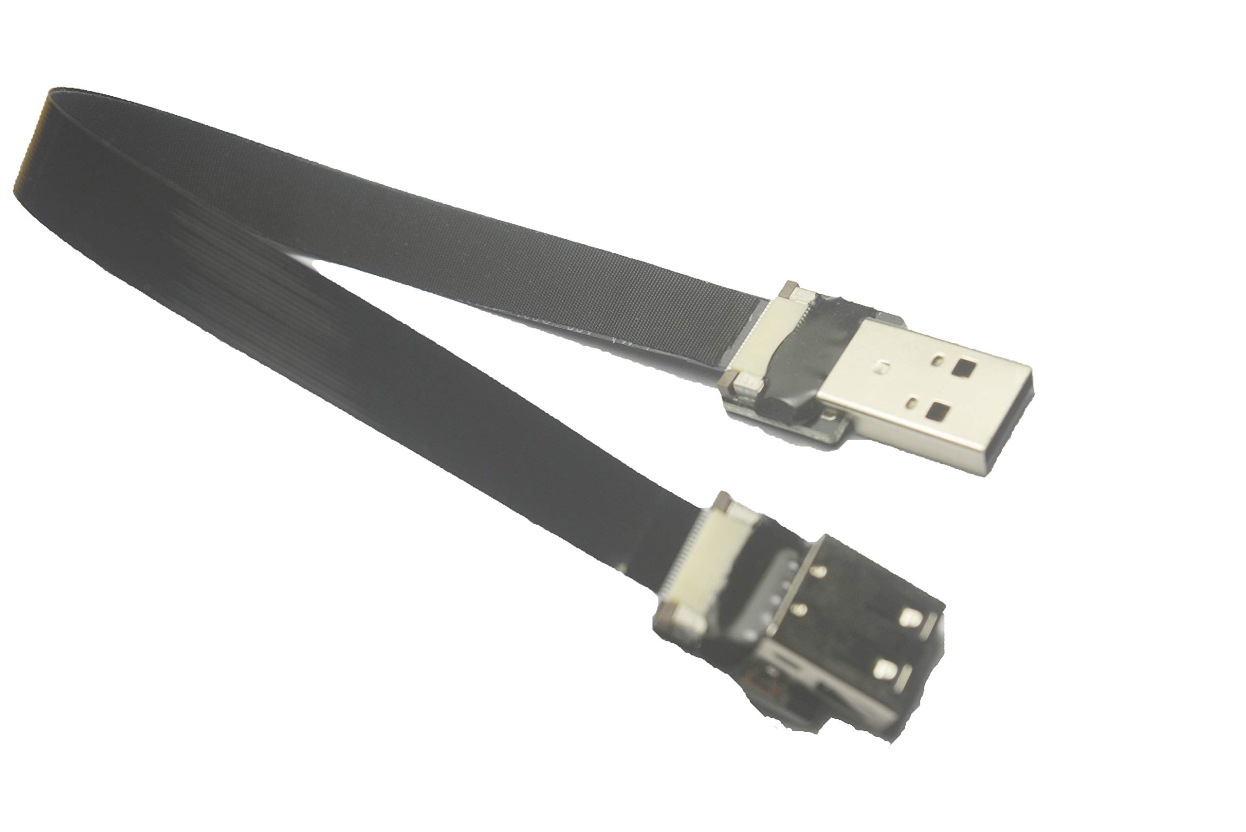 Flat Slim USB A Male To Female Cable - 20CM FPV Ribbon Cable For Tight Spaces