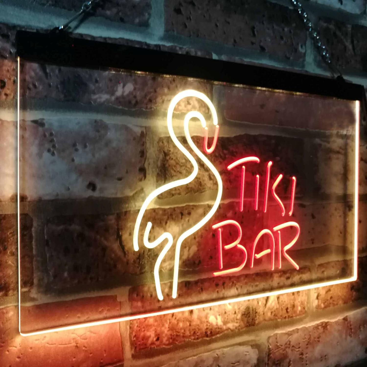 ADVPRO Flamingo Tiki Bar Beer Room Decoration Dual Color LED Neon Sign Red & Yellow 12" x 8.5" st6s32-i2324-ry