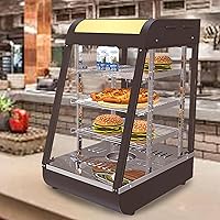 Vista 4 de Calentador de alimentos comercial, calentadores de pizza de 3 niveles para encimera, con calefacción 3D con iluminación LED para bufé, restaurante