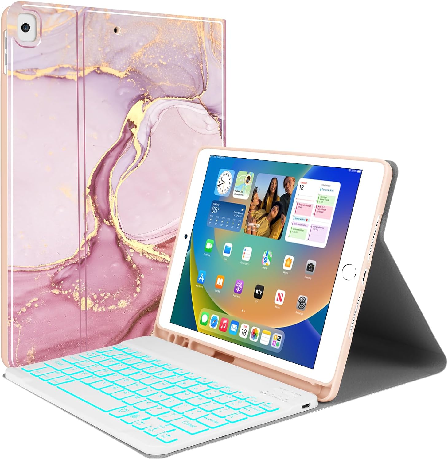 JUQITECH iPad 10.2 Backlit Keyboard Case for iPad 9th Generation (2021