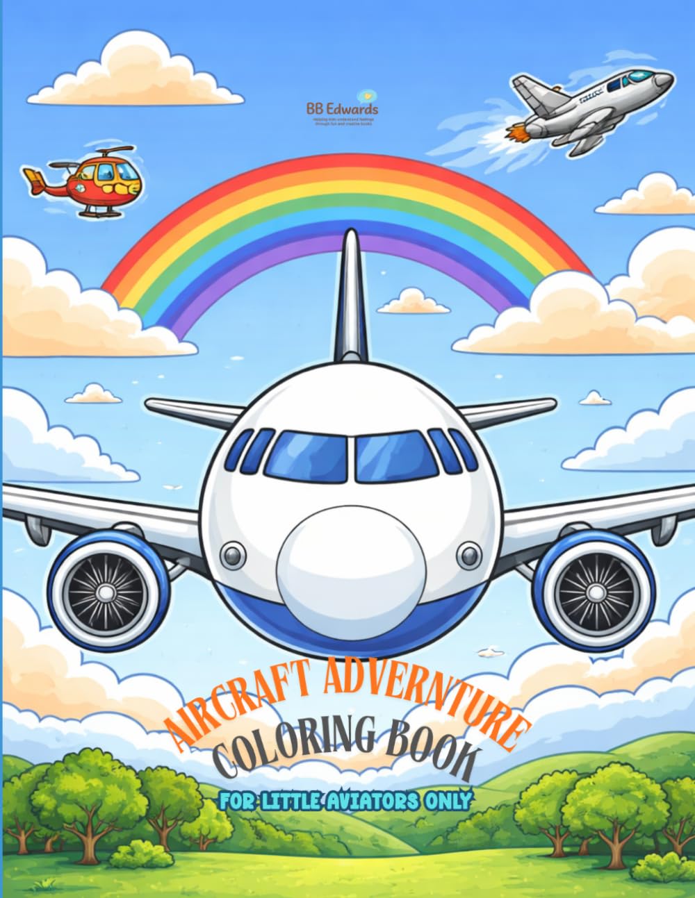 Airplanes & Aircraft Coloring Book for Kids Ages 3–8: Fun and Educational Coloring Book with Airplanes, Helicopters, Jets, Military Aircraft, Rockets ... 60+ Pages, and Simple Fun Facts for Kids