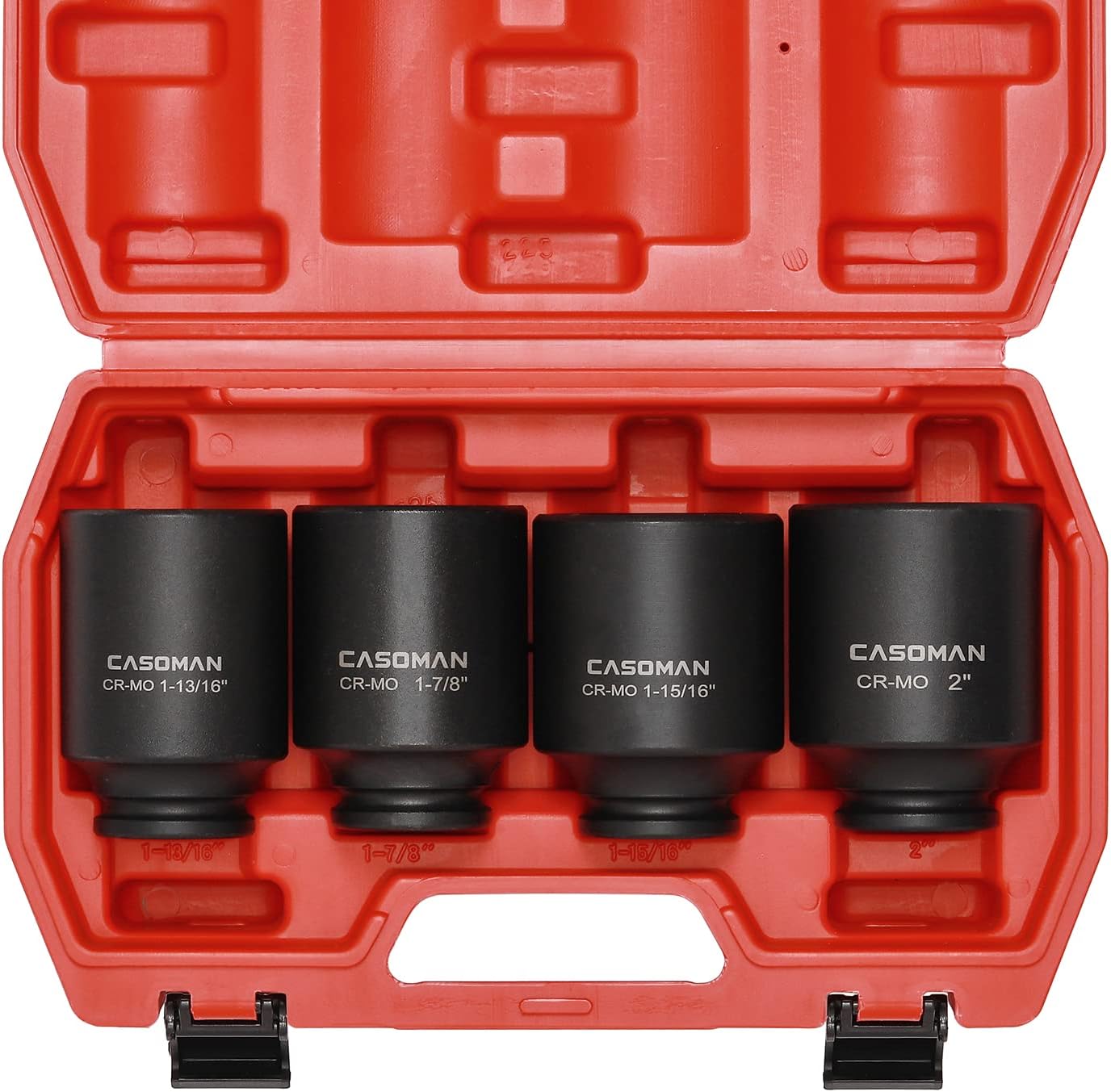 CASOMAN 4 Pieces 1/2" Dr. Deep Impact Socket Set, 1/2Inch Drive