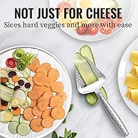 Vista 6 de Stainless Steel Cheese Slicer – Effortless Slicing for All Cheeses – Premium Handheld Cheese Cutter – Cheese Plane for Block Cheese – Quilted