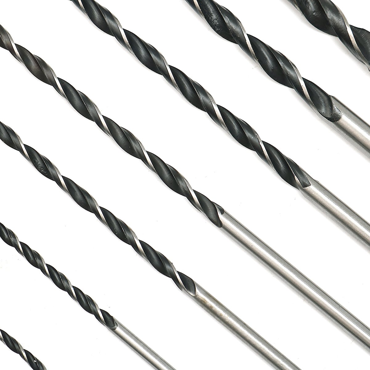 7Pcs 300Mm Juego de brocas helicoidales de tres puntos alargadas Brocas para trabajar la madera