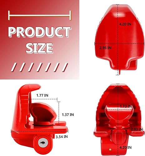 Miniatura 5 de Cenipar Bloqueo de enganche de remolque de tamaño universal para acopladores de 1-78 pulgadas, 2 pulgadas y 2-516 pulgadas, acero resistente, para