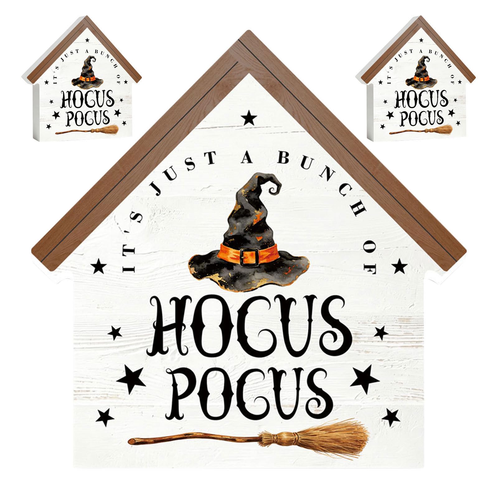 Figuras de Halloween TOYANDONA: pack de 3 piezas con escoba para mesa