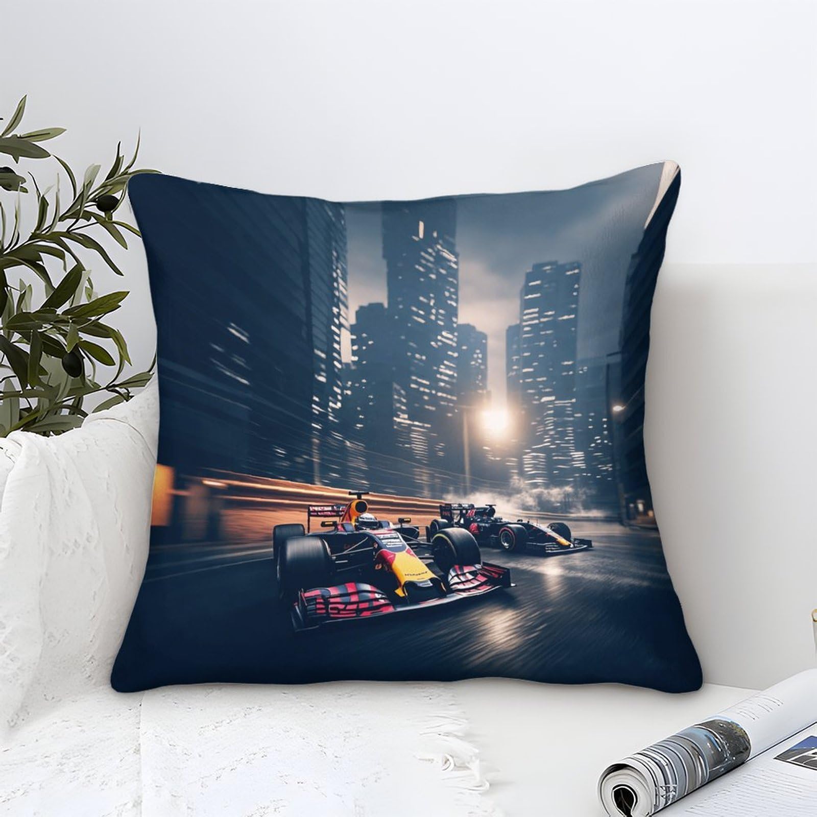 3U6C4M9K Formulaa Racing Throw Pillow Covers 45x45cm, Racing Car Pillow Cases Decorative Modern Square Cushion Cases for Sofa Couch Car Bed Home Decor