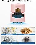 JOYTUTUS Mini Vacuum Cleaner Car Vacuum Portable Cordless 360º Rotatable Handheld Vacuum 2 Suction Modes USB for Car/Home/Pet Hair/Office/Desk/Keyboards (Pink)