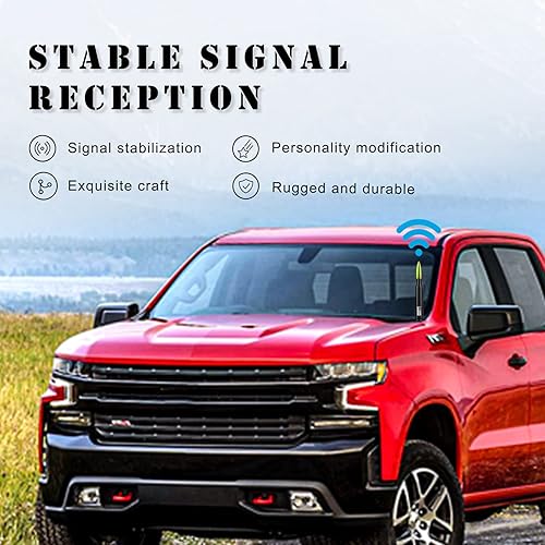 Miniatura 5 de Ajxn 1 antena de bala para automóvil mástil de antena automática adecuada para GM Chevy Silverado 1500 2500 3500 HD Avalanche GMC Sierra 1500 2500