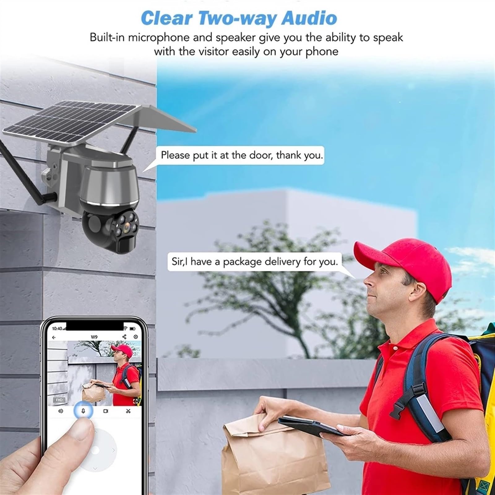 Telecamera di sicurezza, Telecamera solare da 2 MP 4G PTZ Esterno IP66 Batteria ricaricabile incorporata Rileva PIR audio bidirezionale(WIFI Cam Battery128G)