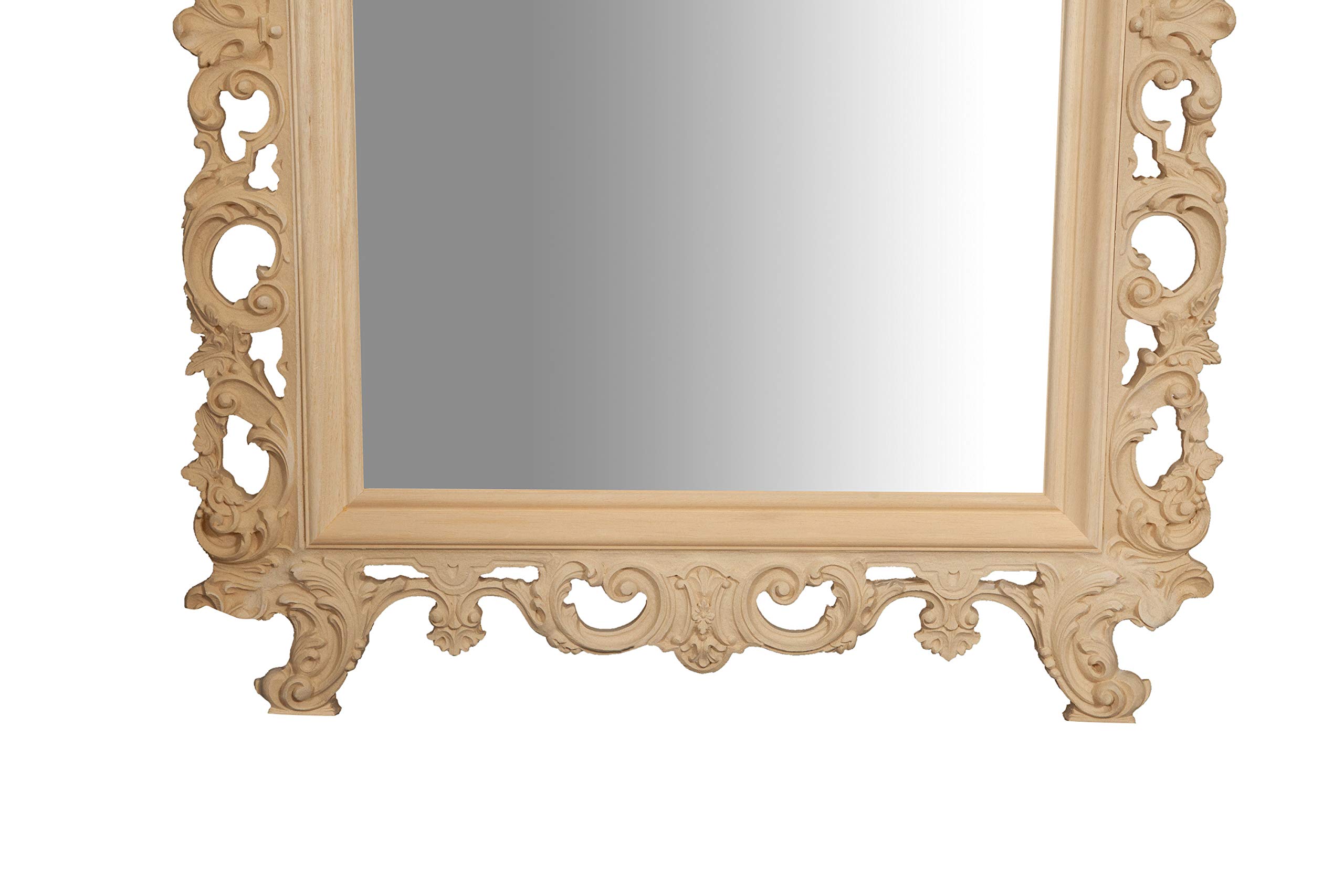 Biscottini Espejos Grandes de Pared Vintage 191x6x82 cm - Espejo Cuerpo Entero pie - Espejo Grande Pared Hecho a Mano recibidor