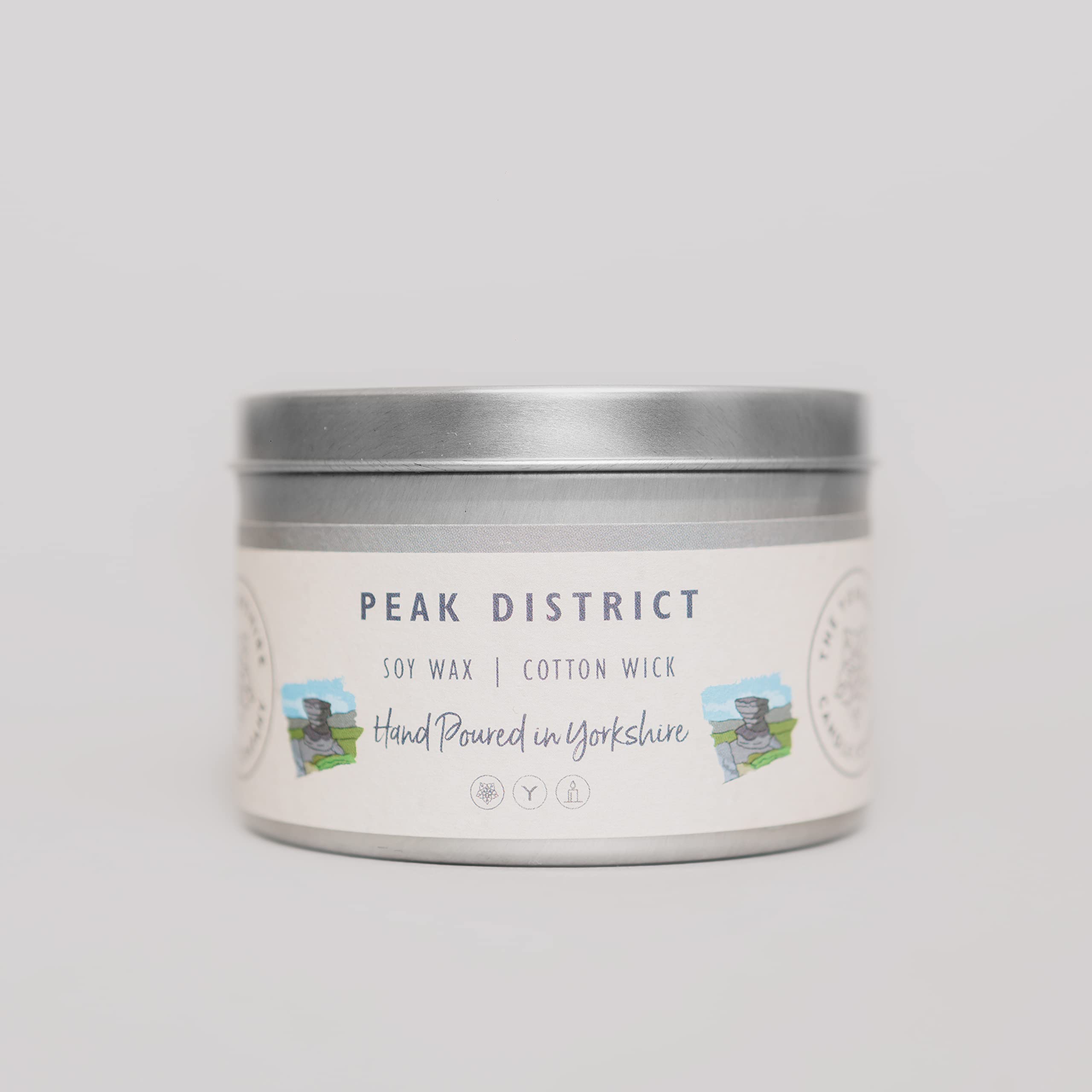 The Yorkshire Candle CompanyPeak District Scented Large Tin Candle- 40hrs Burn Time - Soy Wax