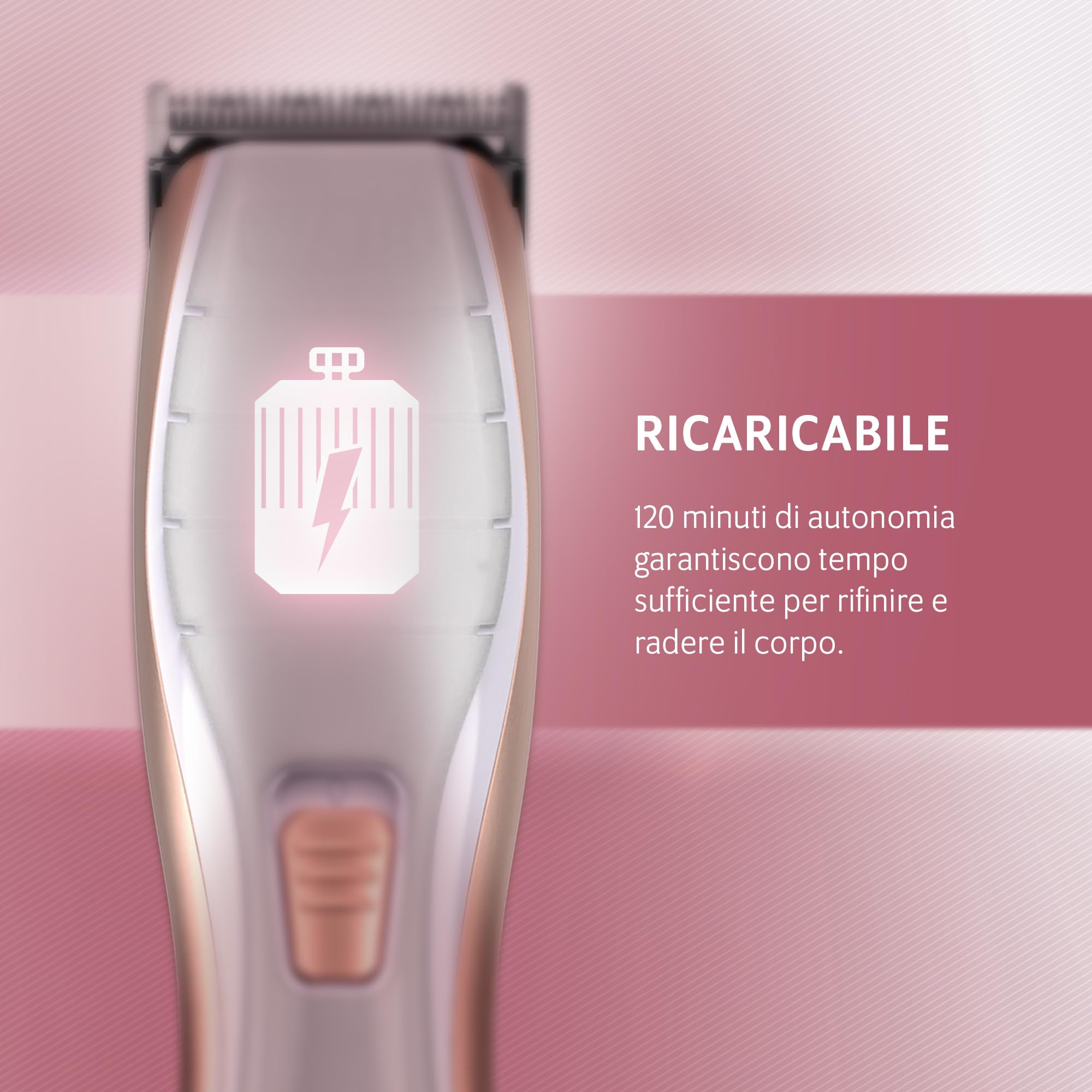 WAHL Shave & Smooth, rasoio da donna, depilatore da donna, trimmer corpo 2 in 1, modellatore sopracciglia di precisione, rasoio corpo ricaricabile, comfort e controllo