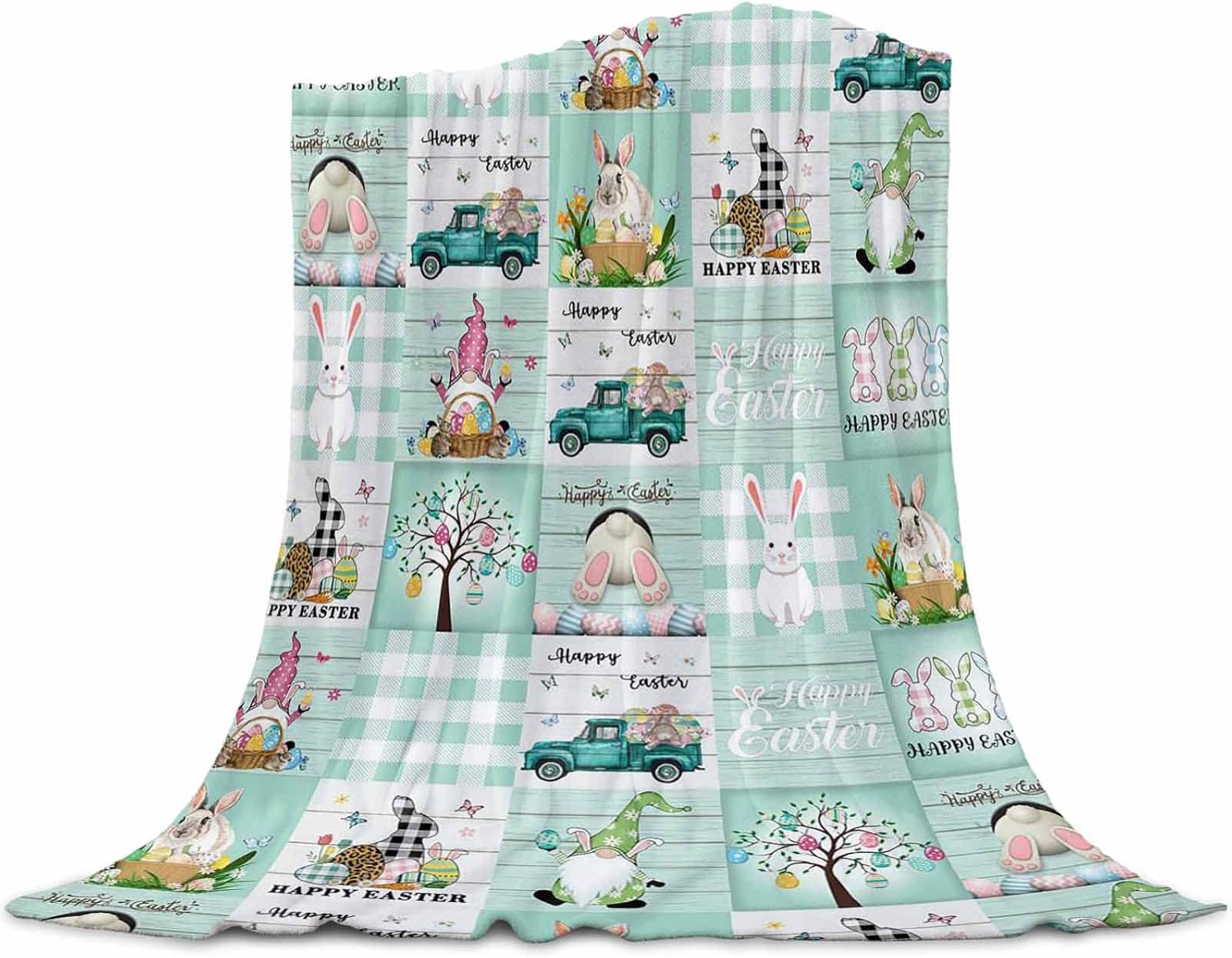 Easter Rabbits Blanket Super Soft Flannel Fleece Easter