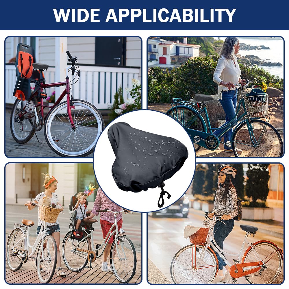 2 Pezzi Coperture Impermeabili per Sellino per Bicicletta Coprisella Resistente all'Acqua e alla Polvere con Coulisse Facile da Trasportare Universale Parapioggia per Sella per Bicicletta