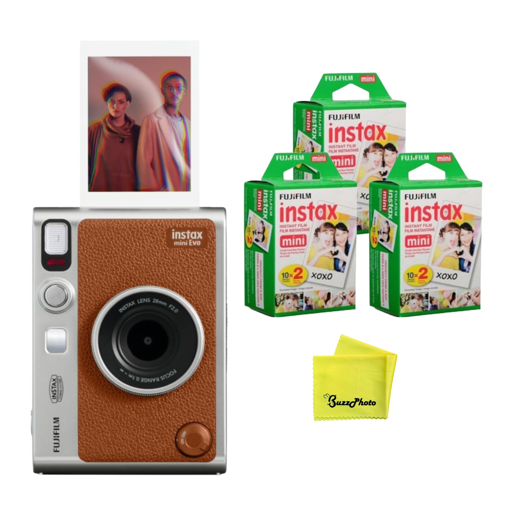 Fujifilm Instax Mini EVO Instant Camera ((BR) w/ 3 Twin Packs)