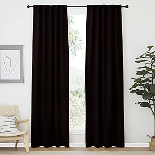 NICETOWN Living Room Darkening Curtains - (Toffee Brown Color) W42 x L70, Set of 2, Home Decor Room Darkening Thermal Insulated Drapery Panels for Office/School/Hospital Window