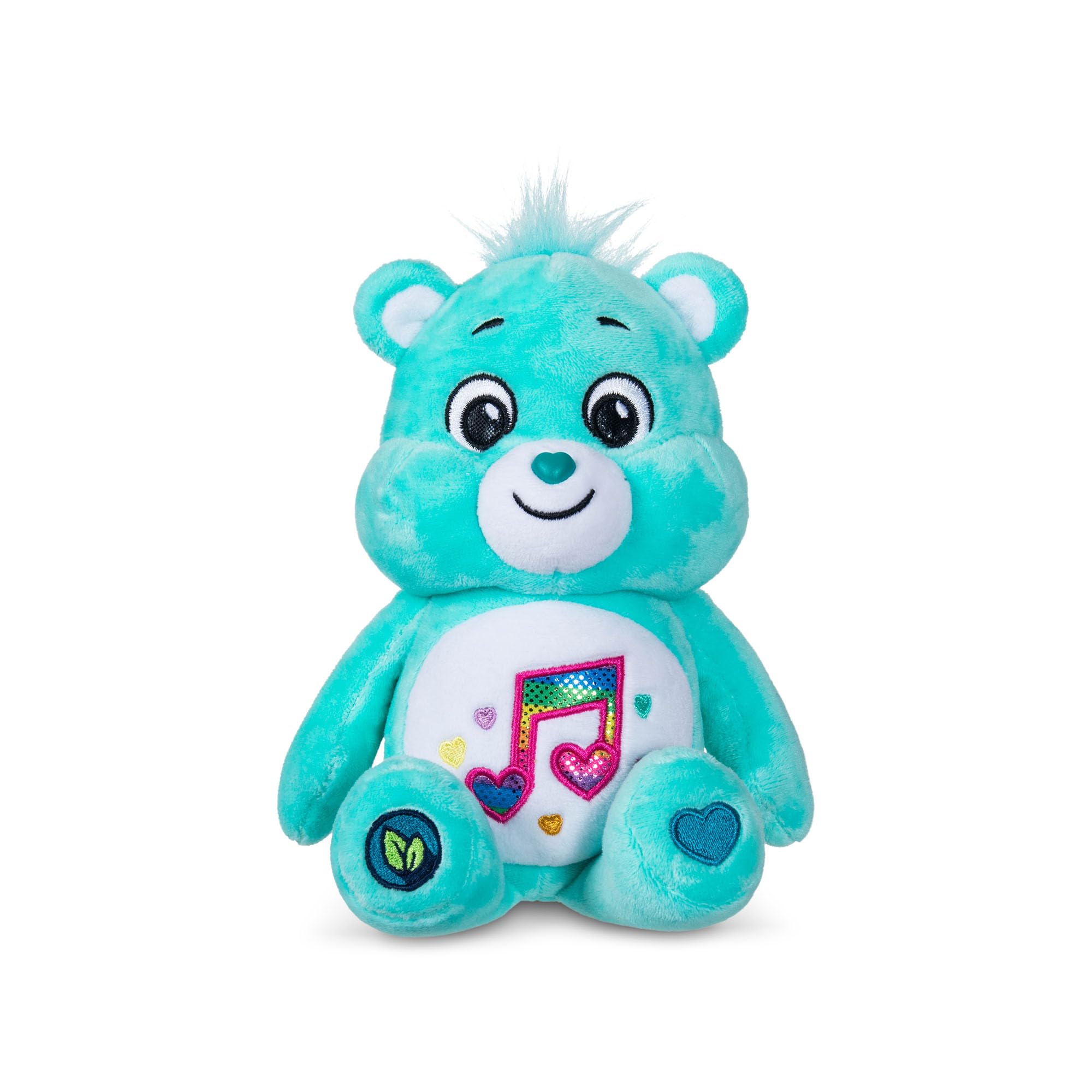Basic Fun Care Bears 22cm Sparkle Plush  Heartsong Bear Eco-Friendly Soft Toy with Glittery Belly Badge  Collectible Plush for Kids & Fans