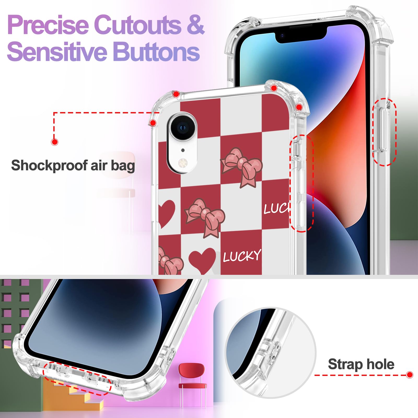 Cover per iPhone XR, Custodia TPU in Trasparente Silicone Flessibile Morbida e Sottile, Antiurto Anti-graffio Protezione Cover per iPhone XR (6.1 inch), Modello-37