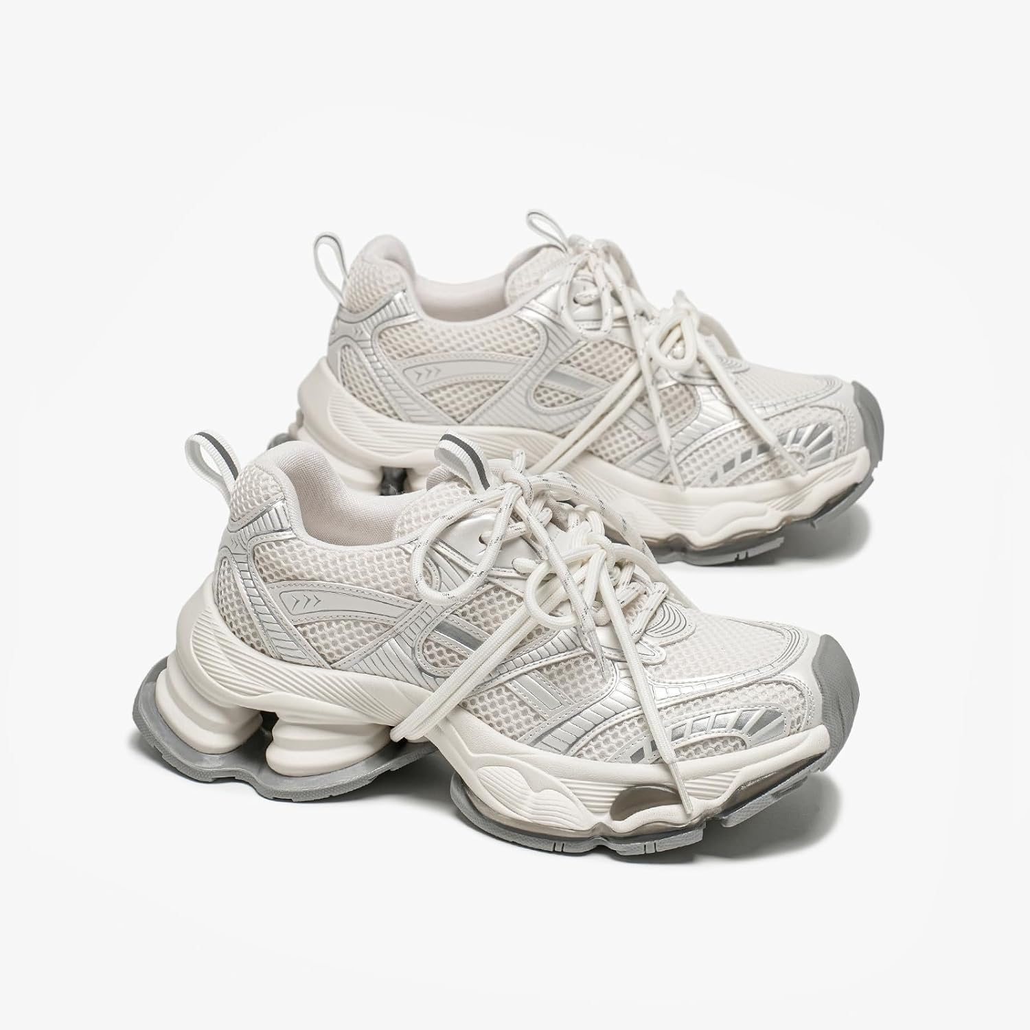 BEAU TODAY Womens Chunky Sneakers，Fashion Platform Sneakers for Women, Comfortable Casual Walking Sneakers, Lightweight Lace Up Dad Shoes