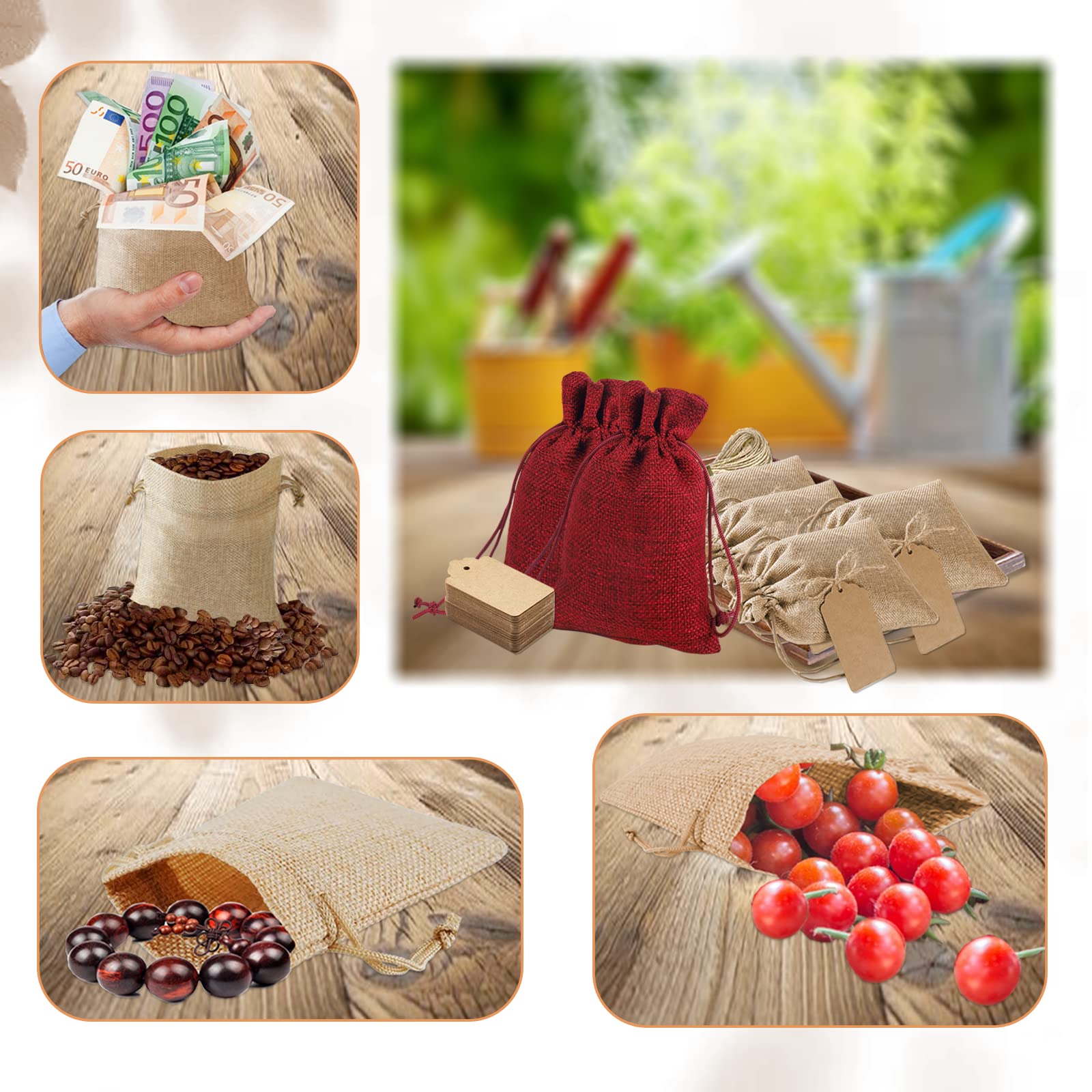 Petits Sacs En Toile De Jute – Lot De 12 Pochettes Cadeaux