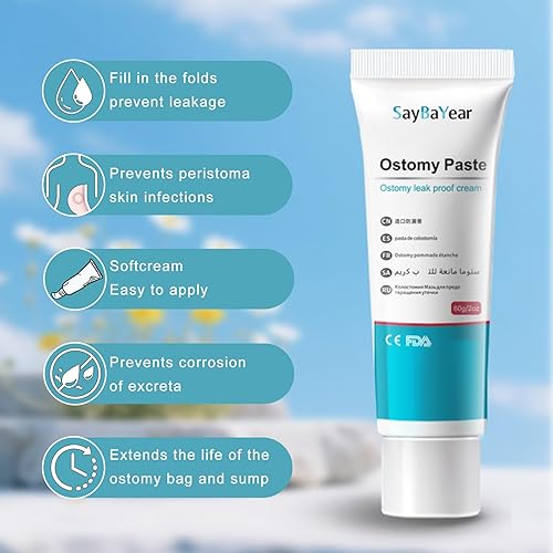 Miniatura 3 de Pasta de barrera para ostomía, tubo de 2 onzas para prevención de fugas, pasta de llenado de estoma sin alcohol que crea un sello protector