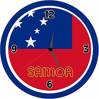 Tipolitografia Ghisleri Orologio da Parete Samoa con Bandiera Diametro di 28 cm