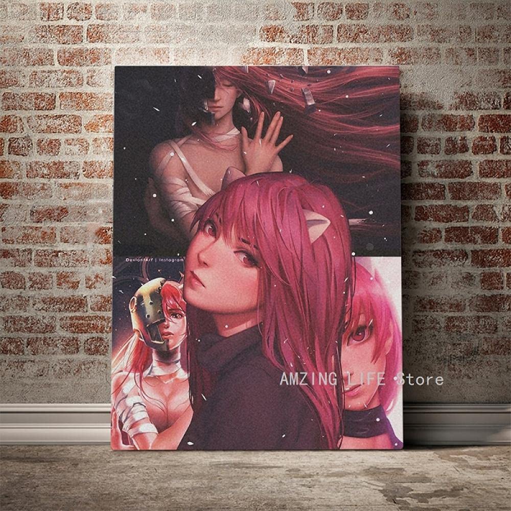 Lucy Elf Lies Anime décoration d'intérieur pour chambre - Toile carrée sans cadre 70cm