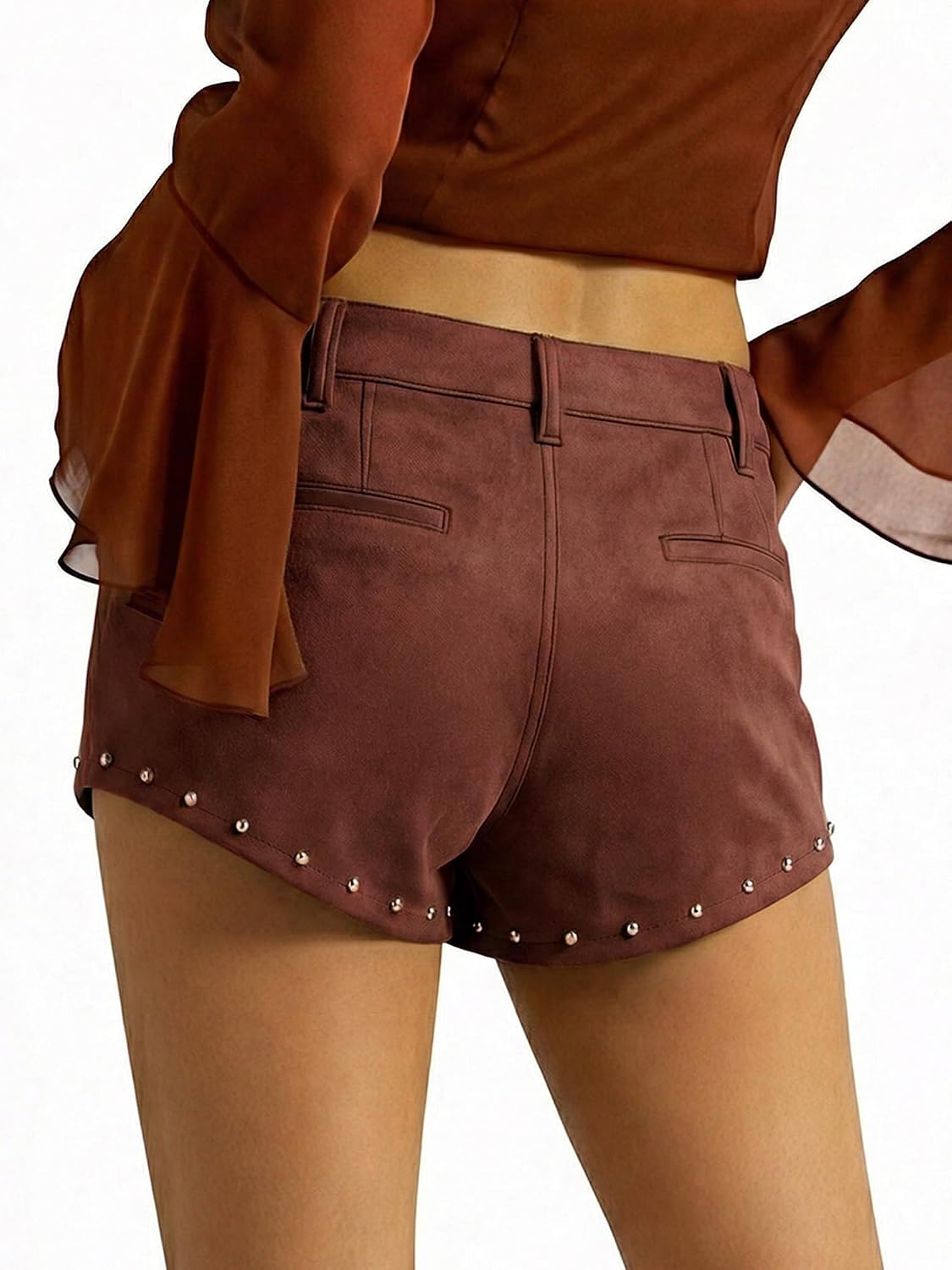 PEIHOT Women's Mid Rise Mini Shorts with Belt Fuzzy Suede Micro Shorts Y2K Country Concert Oufits 2026 Trendy Summer