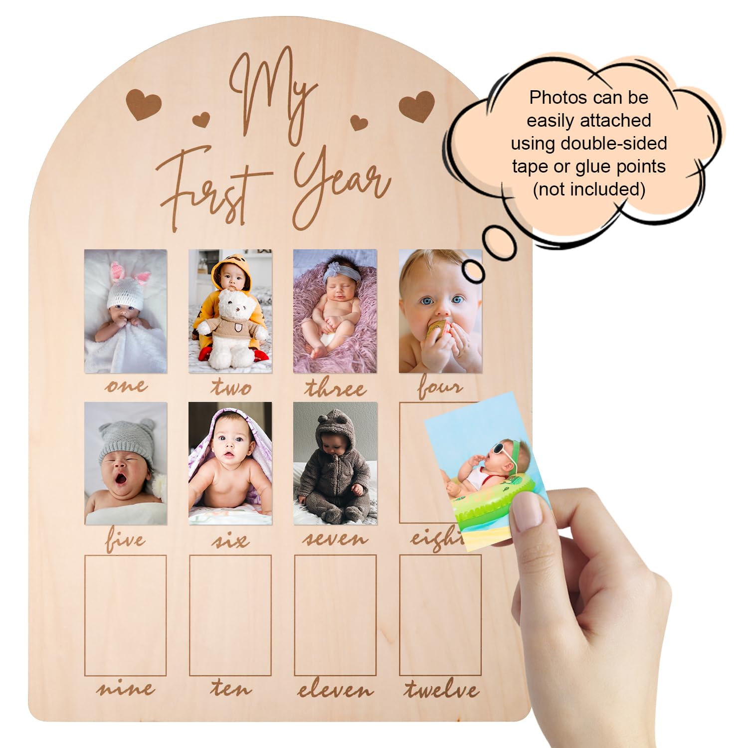 Lot De 14 Cadres Photo En Bois Style Polaroid - Décoration 1er Anniversaire Bébé Fille Ou Garçon - Souvenirs Inoubliables