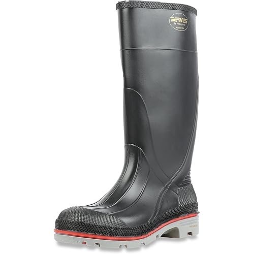 Servus XTP 15" PVC Chemical-Resistant Soft Toe Men's Work Boots, Black, Red & Grey (75108)