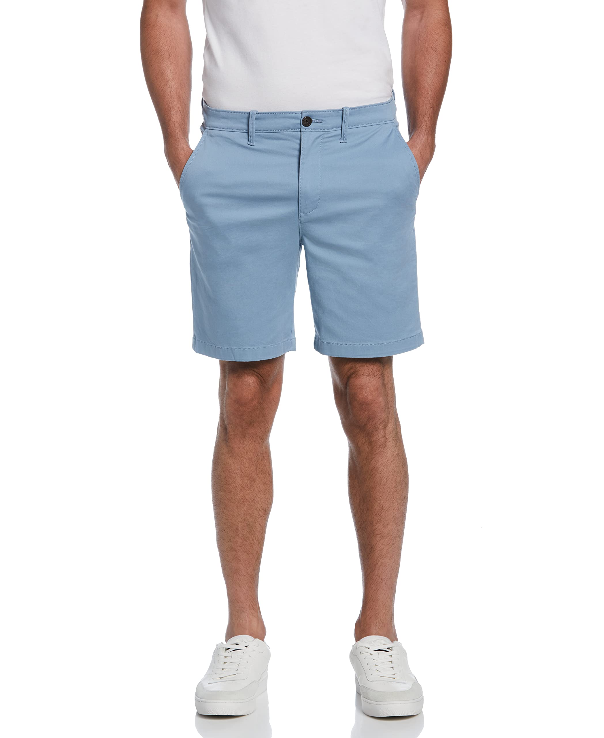 Original Penguin Men's Shrt 8" Slim Fit Stripe Micro Twill W/Int Pattern Short