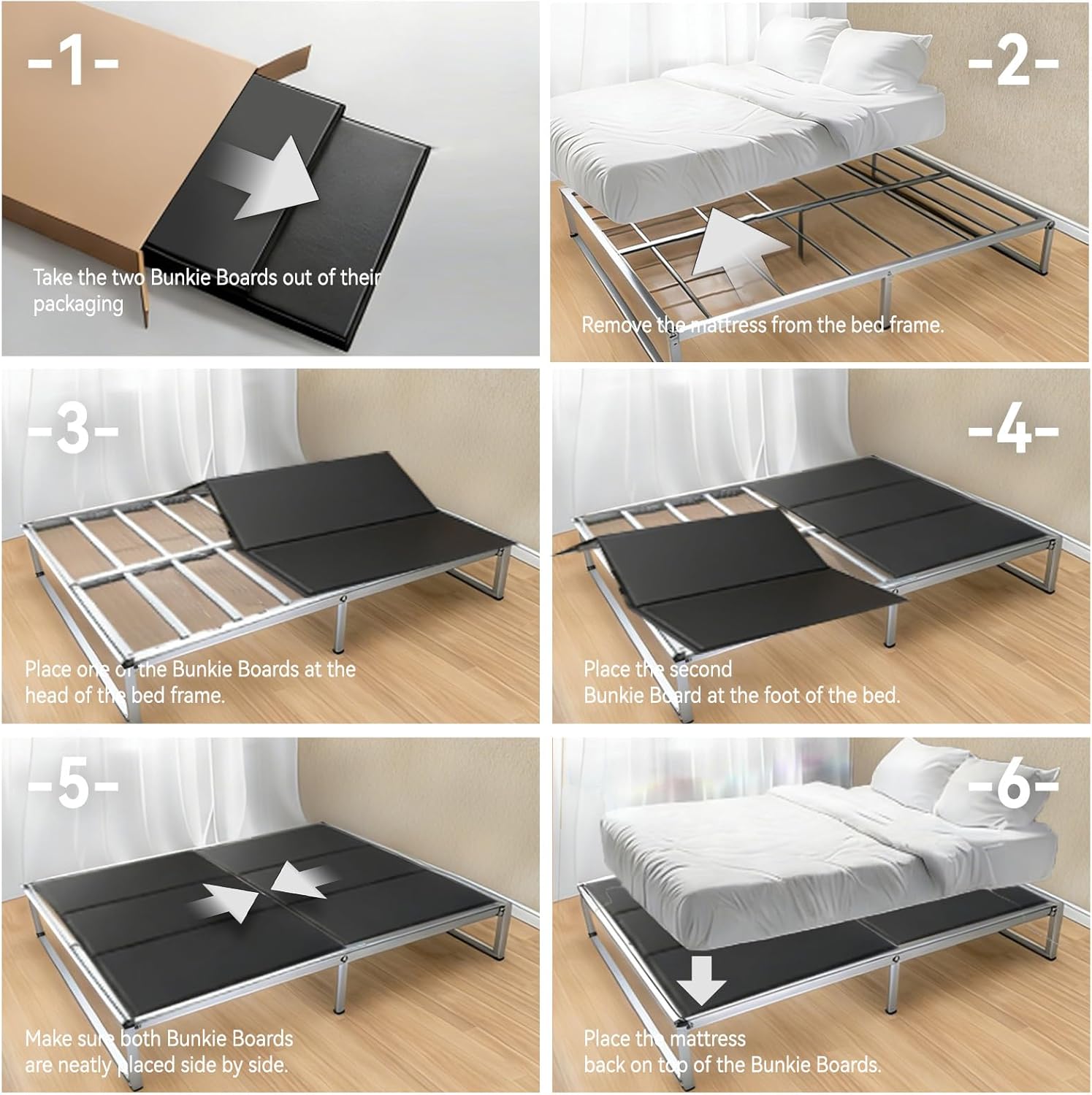 Lightweight Folding Bunkie Board King Size 76"x80", 10MM Thin Bed Support Board, Anti-Sag Mattress Support, Box Spring Alternative for Slatted Bed Frame, Bunk Bed and Platform Bed