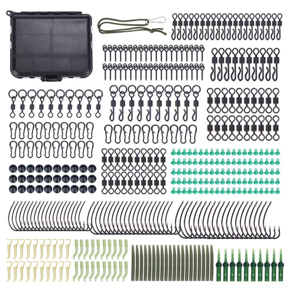Kit de 420 pièces de pêche à la carpe avec boîte pratique pour des journées de pêche réussies