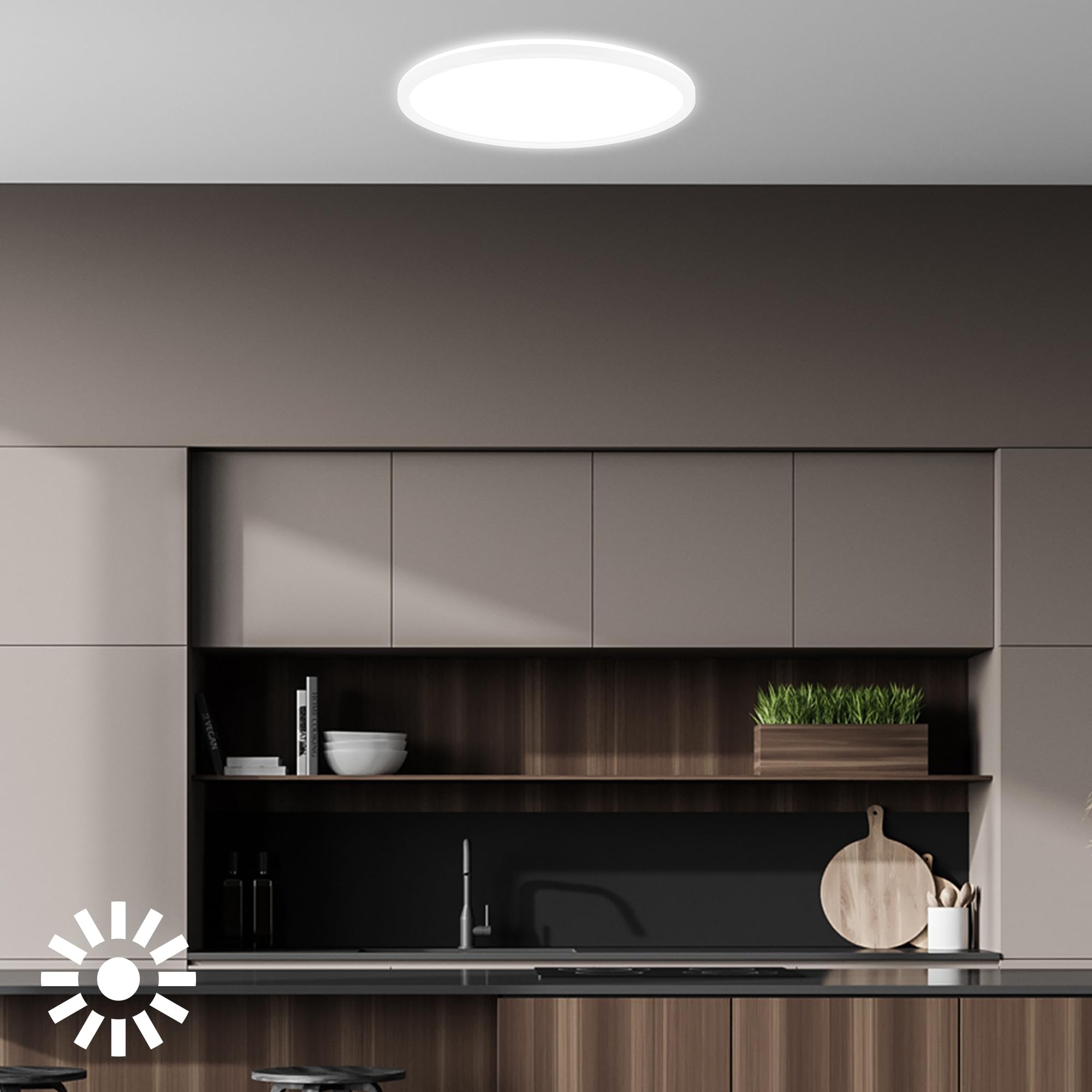 BRILONER, LED Ceiling Lamp, EEC A Light Source, Efficient 14,2 W 3000lm, Flat Design, Indirect Light, LED Panel - Image 2