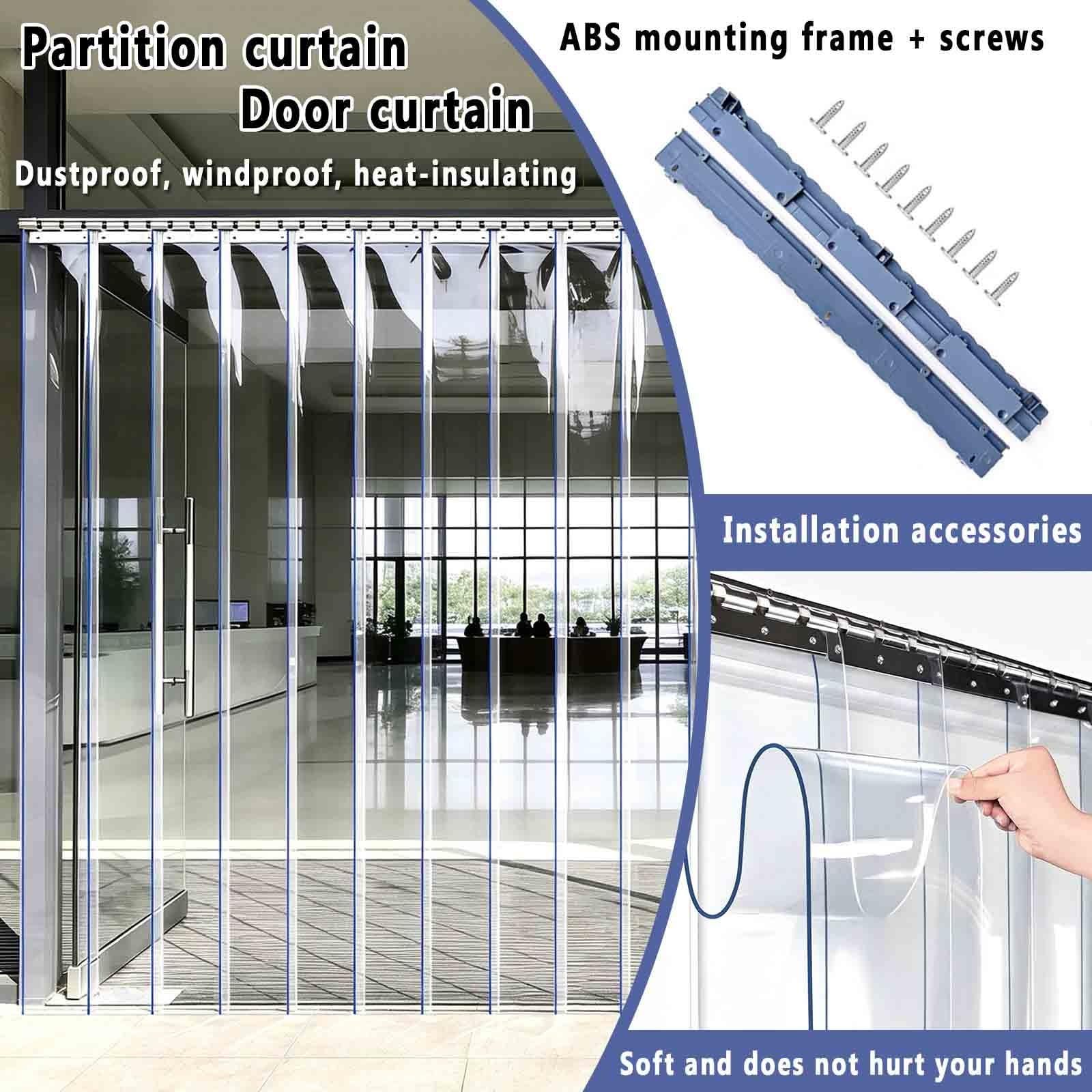 Rideaux À Lamelles Verticales Rideau De Porte Laniere Plastique Anti Chaleur Rideau À Lanière PVC Transparent Rideaux D'extérieur Imperméable(2.0mm,W15cmxH255cm)