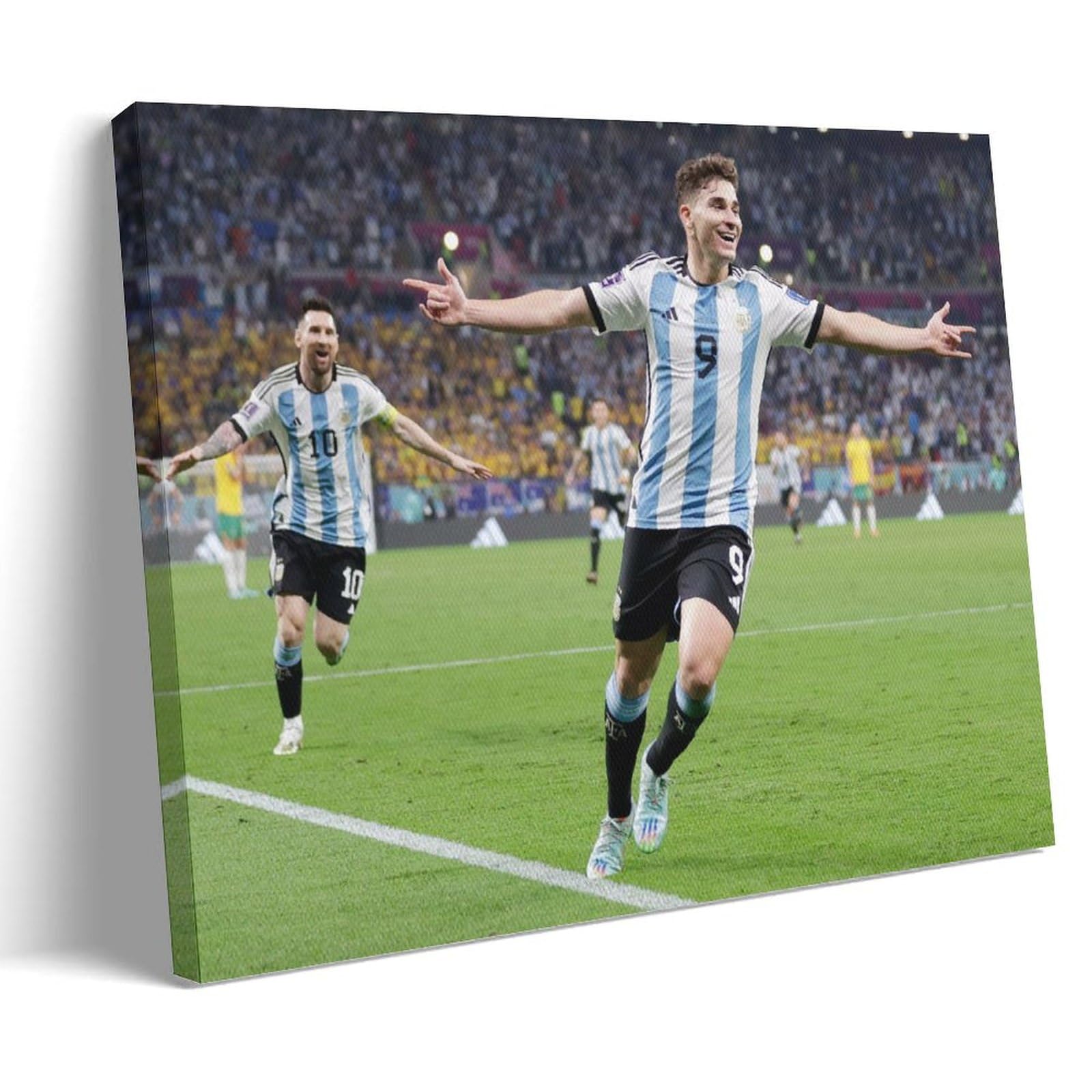 Qewsar Frame-Style Julián Álvarez Football Stars Posters Picture Print Wall Art Painting Canvas Artworks Idea Room Aesthetic 20X30inch(50X75cm)