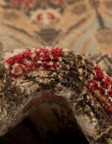 Miniatura 8 de Unique Loom Edinburgh Collection - Alfombra de área (2 pies 7 pulgadas x 10 pies, marrón y azul claro)