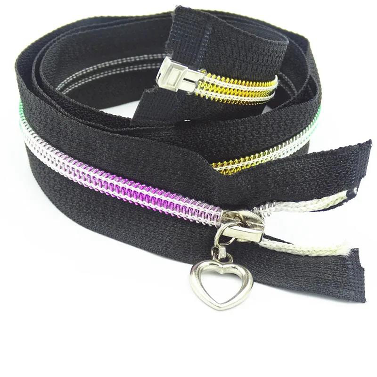 Cremallera de nailon con dientes degradados n.° 5 para costura y sastrería, 50-90 cm.,Negro,50 piezas - 90 cm