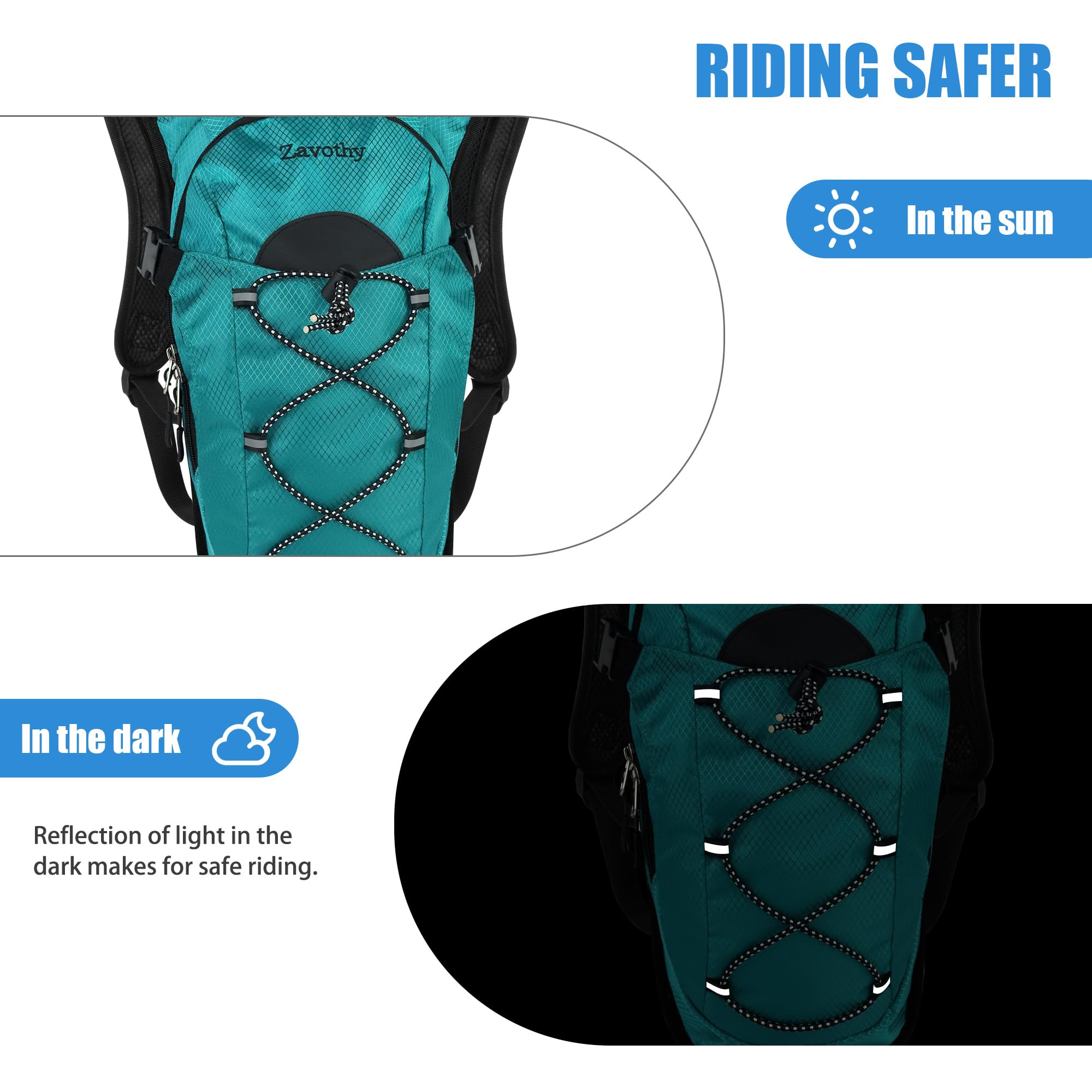 Zavothy Hydration Backpack with 2L Hydration Bladder Water Backpack for Hiking Hydration Pack for Running Cycling Hiking