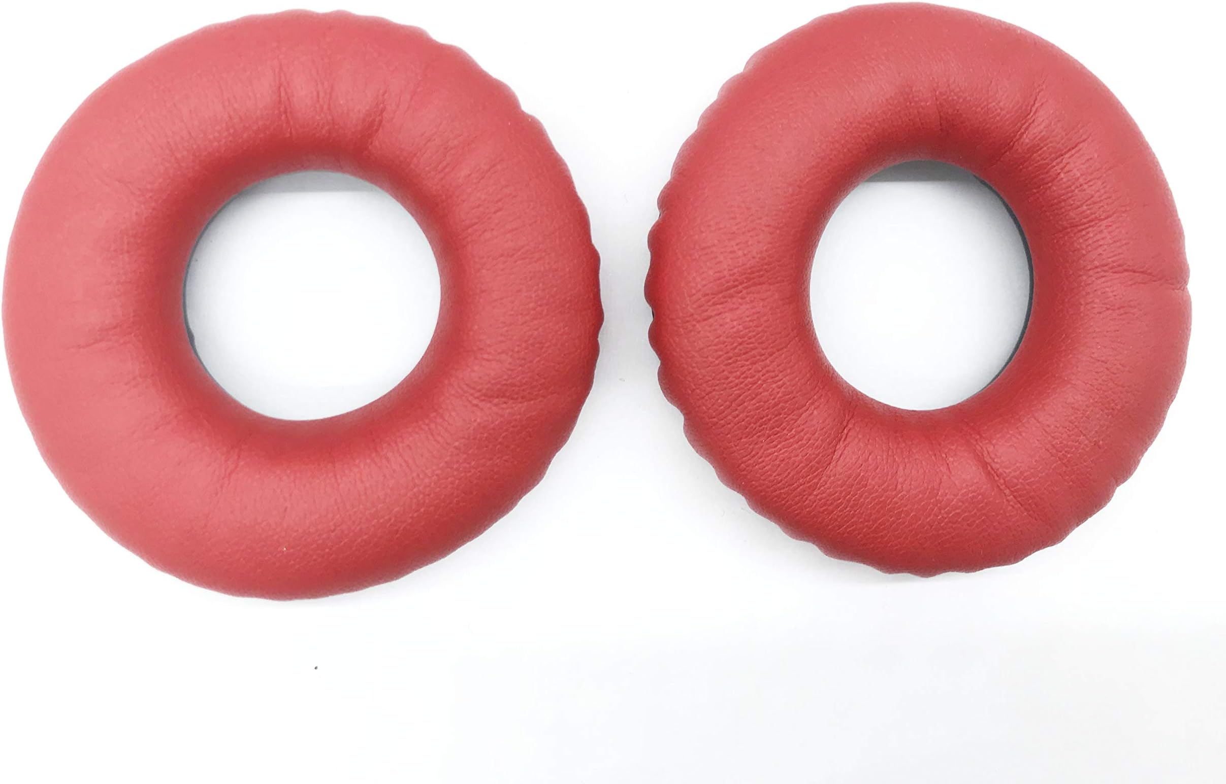 70mm Replacement Round Cushion earpads Ear Pads Leather Headband Pillow Cover for Sennheiser HD25 HD25SP HMD25 HD25-1 II PC150 PC151 PC155 Headphone (red pu Leather Without net)